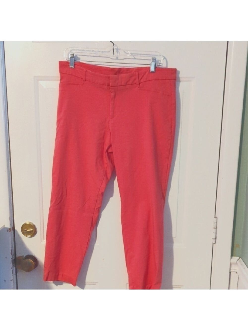 AGB Coral Pink Stretch Pants Size 14 Summer Cruise Wear Vacation Fun Color